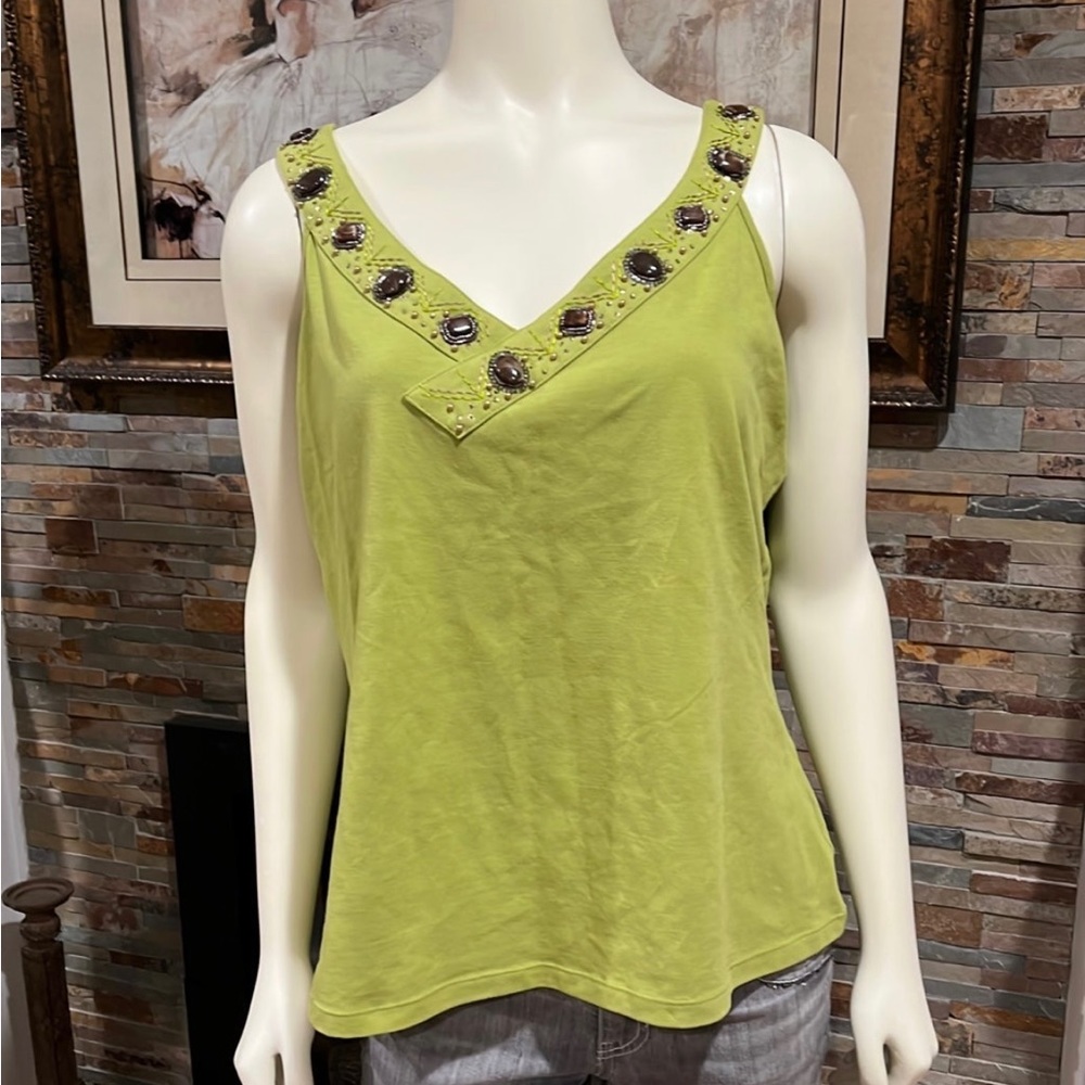 Cute beaded sleeveless top, Size XL